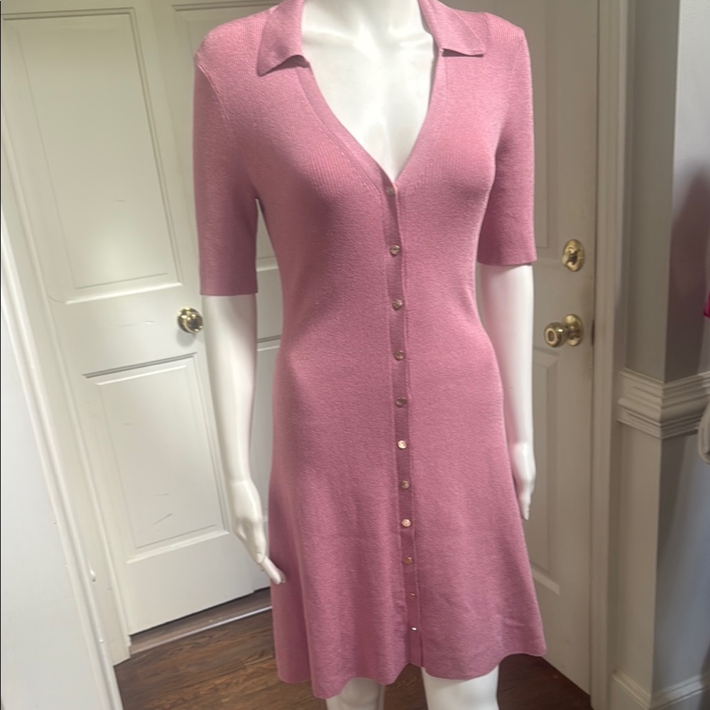 Gorgeous Maje Pink Mini Sweater Dress